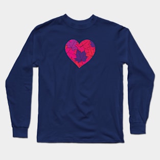 I Love Pink & Blue Leaves & Hearts Long Sleeve T-Shirt